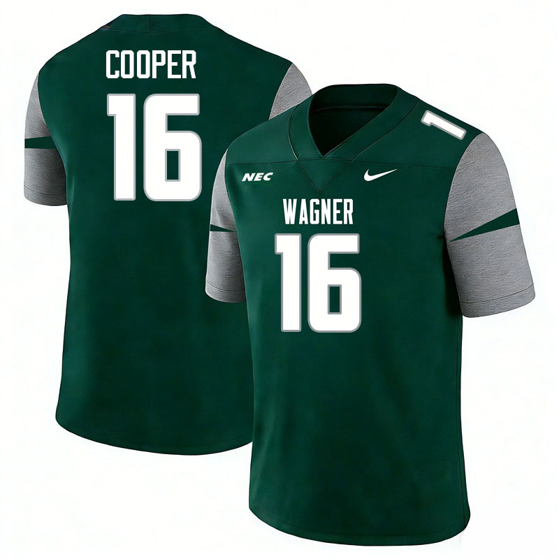 Wagner Seahawks #16 Malik Cooper College Football Jerseys,Uniforms Stitched-Green